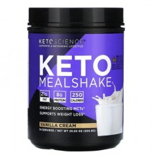 Keto Science, Keto MealShake, Vanilla Cream, 20.83 oz (590.8 g)
