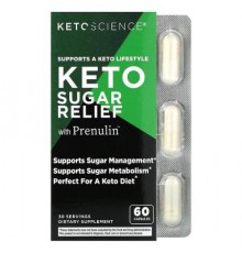 Keto Science, Keto Sugar Relief with Prenulin, 60 Capsules
