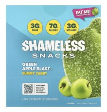 Shameless Snacks, Gummy Candy, Green Apple Blast®, 6 Bags, 1.8 oz (50 g) Each