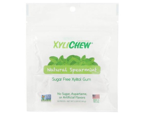 XyliDENT, Xylichew, Natural Spearmint, 50 Pieces, 2.29 oz (65 g) XyliDENT, Xylichew, Natural Spearmint, 50 Pieces, 2.29 oz (65 g)