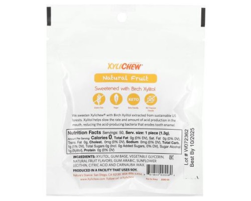 XyliDENT, Xylichew, Natural Fruit, 50 Pieces, 2.29 oz (65 g)