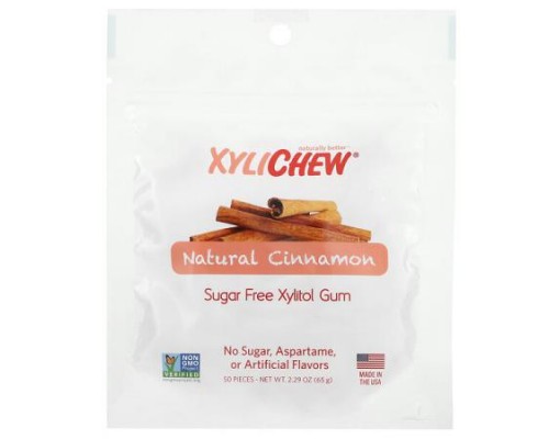 XyliDENT, Xylichew, Natural Cinnamon, 50 Pieces, 2.29 oz (65 g)