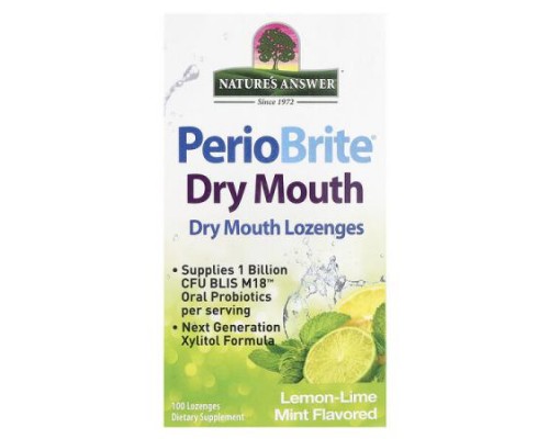 Nature's Answer, PerioBrite® Dry Mouth Lozenges, Lemon-Lime Mint, 100 Lozenges
