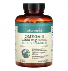 NatureWise, Omega-3 Plus Vitamin E, 180 Softgels
