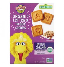 Earth's Best, Organic Letter of The Day Cookies, 2+ Years, Oatmeal Cinnamon, 5.3 oz (150 g)