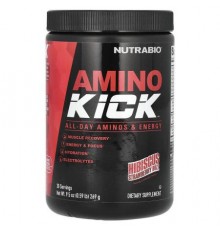 NutraBio, Amino Kick, Hibiscus Strawberry Buzz, 0.59 lb (269 g)