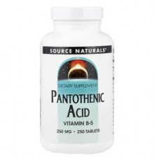 Source Naturals, Pantothenic Acid, 250 mg, 250 Tablets