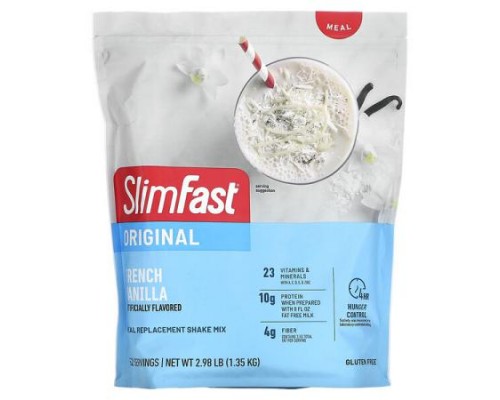 SlimFast, Original, Meal Replacement Shake Mix, French Vanilla, 2.98 lb (1.35 kg) SlimFast, Original, Meal Replacement Shake Mix, French Vanilla, 2.98 lb (1.35 kg)