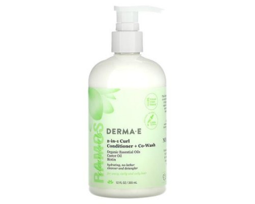 DERMA E, Ramos Clean Curls, 2-In-1 Curl Conditioner + Co-Wash, For Wavy, Curly and Coily Hair, 12 fl oz (355 ml) DERMA E, Ramos Clean Curls, 2-In-1 Curl Conditioner + Co-Wash, For Wavy, Curly and Coily Hair, 12 fl oz (355 ml)