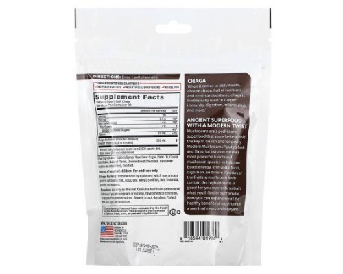 Force Factor, Modern Mushrooms™, Chaga, Chewy Chocolate Roll, 300 mg, 30 Superfood Soft Chews Force Factor, Modern Mushrooms™, Chaga, Chewy Chocolate Roll, 300 mg, 30 Superfood Soft Chews