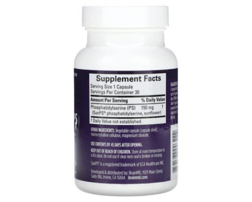 BrainMD, Neuro-PS, 30 Vegan Capsules (150 mg per Capsule) BrainMD, Neuro-PS, 30 Vegan Capsules (150 mg per Capsule)