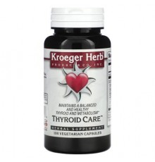Kroeger Herb Co, Thyroid Care, 100 Vegetarian Capsules