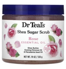 Dr. Teal's, Shea Sugar Scrub, Rose Essential Oil, 19 oz (538 g)