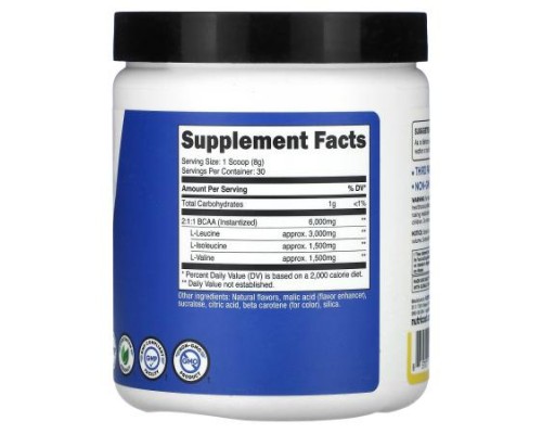 Nutricost, Performance, BCAA, Pineapple, 8.8 oz (246 g)