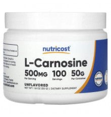 Nutricost, L-Carnosine, Unflavored, 1.8 oz (50 g)