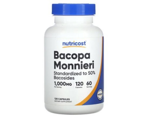 Nutricost, Bacopa Monnieri, 120 Capsules (500 mg per Capsule)