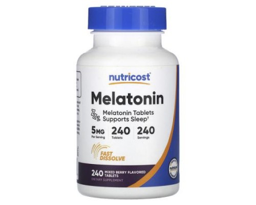 Nutricost, Melatonin, Mixed Berry, 5 mg, 240 Tablets