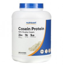 Nutricost, Casein Protein, Unflavored, 5 lb (2,268 g)