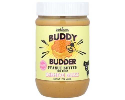 Bark Bistro, Buddy Budder, Peanut Butter, For Dogs, Beehive Buzz, 17 oz (480 g) Bark Bistro, Buddy Budder, Peanut Butter, For Dogs, Beehive Buzz, 17 oz (480 g)
