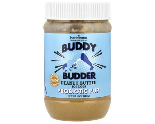 Bark Bistro, Buddy Budder, Probiotic Pup, Peanut Butter For Dogs, Bow Wow Blueberry, 17 oz (480 g) Bark Bistro, Buddy Budder, Probiotic Pup, Peanut Butter For Dogs, Bow Wow Blueberry, 17 oz (480 g)