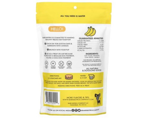 Bark Bistro, Worlds First Pooch Pancakes, Barking Banana, 14 oz (396 g) Bark Bistro, Worlds First Pooch Pancakes, Barking Banana, 14 oz (396 g)