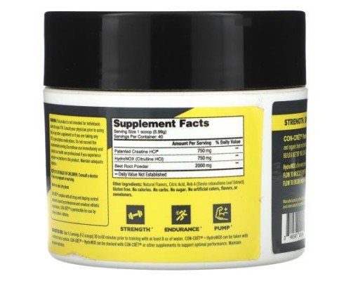 Con-Cret, +Nitric Oxide With HydroNOX, Blood Orange Berry, 239.54 g Con-Cret, +Nitric Oxide With HydroNOX, Blood Orange Berry, 239.54 g