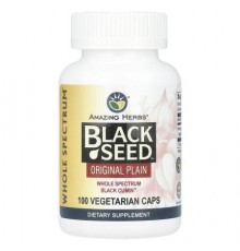 Amazing Herbs, Black Seed™, Original Plain, 100 Vegetarian Caps (475 mg per Capsule)
