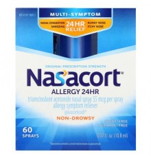 Nasacort, Multi-Symptom Allergy 24 HR,  Alcohol Free, Scent-Free, 55 mcg, 60 Sprays , 0.37 fl oz (10.8 ml)
