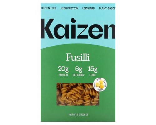 Kaizen, Fusilli, Gluten Free, High Protein, Low Carb, Plant-Based, 8 oz (226 g)