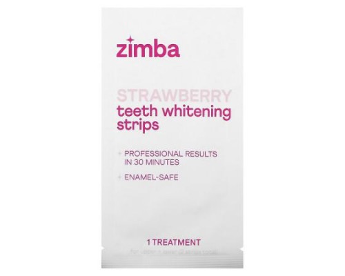 Zimba, Teeth Whitening Strips, Strawberry, 14 Treatments Zimba, Teeth Whitening Strips, Strawberry, 14 Treatments