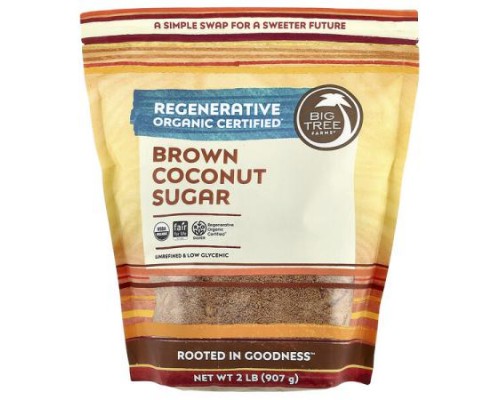 Big Tree Farms, Brown Coconut Sugar, 2 lbs (907 g) Big Tree Farms, Brown Coconut Sugar, 2 lbs (907 g)