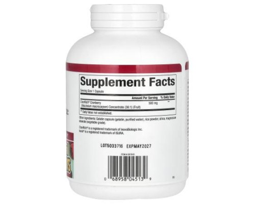 Natural Factors, CranRich, Cranberry Concentrate, Super Strength, 500 mg, 180 Capsules
