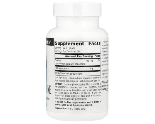 Source Naturals, L-Phenylalanine, 100 Tablets