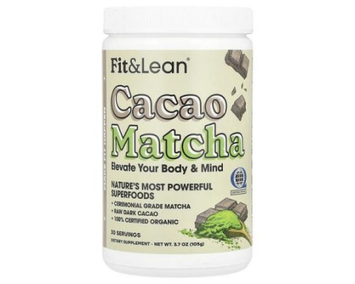 Fit & Lean, Cacao Matcha, 3.7 oz (105 g)