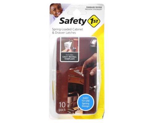 Safety 1st, Spring-Loaded Cabinet & Drawer Latches, 10 Pack Safety 1st, Spring-Loaded Cabinet & Drawer Latches, 10 Pack