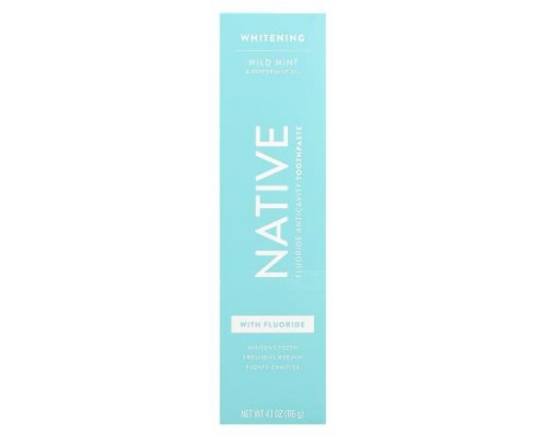 Native, Whitening Toothpaste, With Fluoride, Wild Mint & Peppermint Oil, 4.1 oz (116 g)