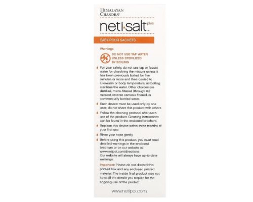 Himalayan Chandra, Neti Salt Plus, Easy-Pour Sachets , 60 Sachets, 0.07 oz (2.16 g)