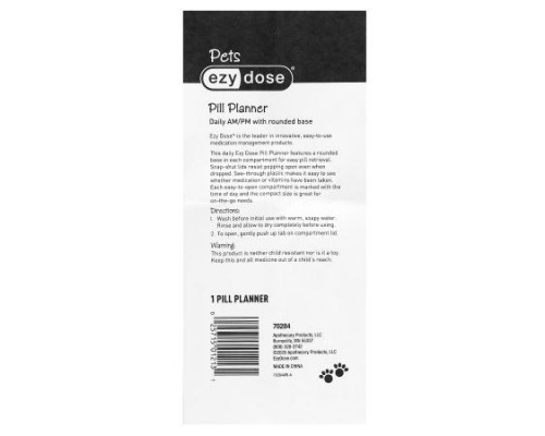 Ezy Dose, Pets, Daily AM/PM Pill Planner, Dogs, 1 Count