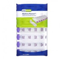 Ezy Dose, Weekly 4X/Day with Push Button Pop-Outs Medtime Planner, Purple, 1 Count