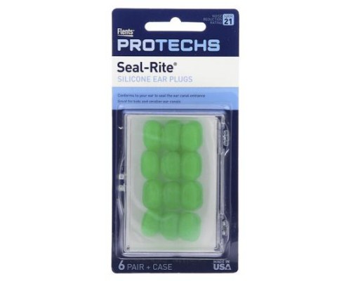 Ezy Dose, Pro-Techs, Seal-Rite, Silicone Ear Plugs, Green, 6 Pair & Case Ezy Dose, Pro-Techs, Seal-Rite, Silicone Ear Plugs, Green, 6 Pair & Case