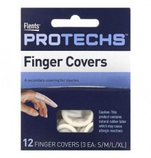 Flents, Protechs, Finger Covers, S,M,L,XL, 12 Covers