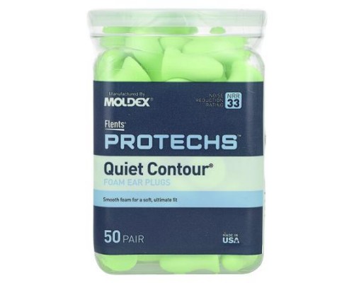 Flents, Protechs, Quiet Contour, Foam Ear Plugs, 50 Pair Flents, Protechs, Quiet Contour, Foam Ear Plugs, 50 Pair