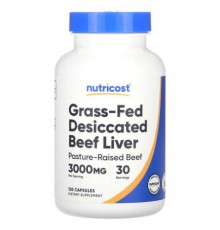 Nutricost, Grass-Fed Desiccated Beef Liver, 120 Capsules (750 mg per Capsule)