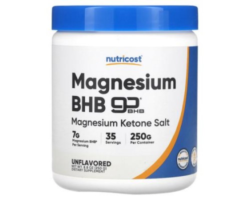 Nutricost, Magnesium BHB, goBHB®,  Unflavored, 8.8 oz (250 g)