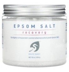 White Egret, Epsom Salt, Recovery, Eucalyptus & Peppermint, 16 oz (454 g)