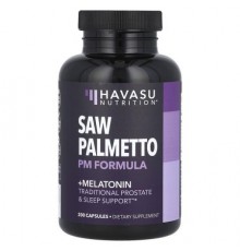 Havasu Nutrition, Saw Palmetto PM Formula + Melatonin, 200 Capsules