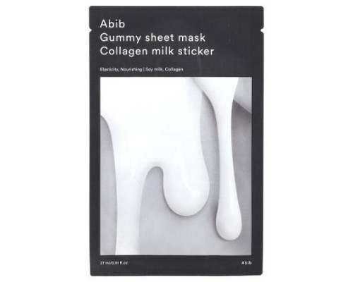 Abib, Gummy Beauty Sheet Mask, Collagen Milk Sticker, 1 Sheet, 0.91 fl oz (27 ml) Abib, Gummy Beauty Sheet Mask, Collagen Milk Sticker, 1 Sheet, 0.91 fl oz (27 ml)