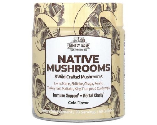 Country Farms, Native Mushrooms, Cola, 60 Gummies Country Farms, Native Mushrooms, Cola, 60 Gummies