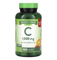 Nature's Truth, Vitamin C Plus Wild Rose Hips, 1,000 mg, 300 Caplets