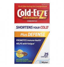 Cold Eeze, Cold Remedy, Homeopathic Plus Defense, Natural Manuka Honey Lemon, 25 Lozenges